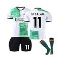 (22(120-130CM)) 2023/24 Liverpool Away Jersey #11 M.Salah Soccer Jersey Kits