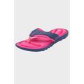 (UK 8, NAVY/FUCHSIA) DUNLOP memory foam cushioned toe post flip flops