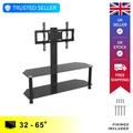 Cantilever TV Stand with Bracket Black Glass 114cm from 32" - 65" inch for HD Plasma LCD LED OLED Curved TV