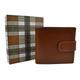 (Tan) Mens Quality Leather Wallet by Mala; Gift Boxed Stylish with Tab & Coin Pocket