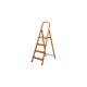 Tatkraft Upgrade 4 Step Ladder, Step Stool, Foldable Kitchen Step with Anti-Slip Steps Aluminium Scandinavian Wood Style