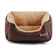 (Brown, Small) Bunty Deluxe Dog Bed | Soft Fleece Animal Pet Bed