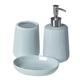 Premier Housewares Bathroom Sets Accessories Pale Blue Soap Dispenser Set Bathroom Accessory Set Set of 3 Bathroom Sets 17.3 X 8.3 X 8.3Â