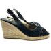 Coach Shoes | Coach Kara Signature Canvas Wedge Heel Espadrille Sandals Open Toe Black Sz 10 | Color: Black | Size: 10