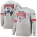 Men's Mitchell & Ness Heathered Gray Tampa Bay Buccaneers Big Tall Allover Print Pullover Sweatshirt