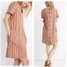 Madewell Dresses | Madewell Button Down Striped Mini Dress | Color: Brown/Orange | Size: Xs