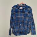 American Eagle Outfitters Shirts | American Eagle Blue And White Men's Plaid Button Down Shirt Size Large | Color: Blue/White | Size: L