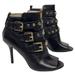 Michael Kors Shoes | Michael Kors Bryn Black Leather Open-Toe Studded Sexy Ankle Bootie Women's 6.5 | Color: Black | Size: 6.5