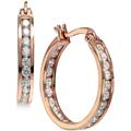 Giani Bernini Jewelry | Giani Bernini Small Cubic Zirconia Inside Out Hoop Earrings Rose Gold New | Color: Pink | Size: Os