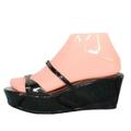 Kate Spade Shoes | Kate Spade Black Leather Slip On Casual Wedge Sandals Size 6.5 M | Color: Black | Size: 6.5