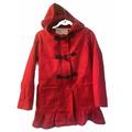 Jessica Simpson Jackets & Coats | Jessica Simpson Pea Coat/Car Coat Red Juniors 16 Xl Toggle Buttons Flared Ruffle | Color: Red | Size: 15j
