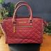 Michael Kors Bags | Michael Kors Selma Quilted Leather Medium Top Zip Satchel Crossbody Claret | Color: Purple/Red | Size: Os