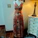 Jessica Simpson Dresses | Casual Summer Pleated Maxi Dress | Color: Cream/Orange | Size: Xl