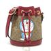 Gucci Bags | Gucci Mini Bucket Bag Shoulder Bag 647801 Brownred Pvcleather Women | Color: Brown/Red | Size: Os