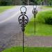 Pathways Fleur de Lis Reflective Driveway Marker Stakes Set of Two, Set of Two, Black