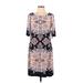 Eliza J Casual Dress - Shift: Black Baroque Print Dresses - New - Women's Size 10