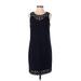 J.Crew Factory Store Casual Dress - Party Crew Neck Sleeveless: Blue Print Dresses - Women's Size 4