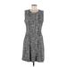 Sharagano Casual Dress - A-Line: Gray Plaid Dresses - Women's Size 12