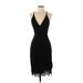 ASTR The Label Cocktail Dress - Midi V-Neck Sleeveless: Black Solid Dresses - Women's Size Small