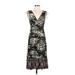 Lucky Brand Casual Dress - Midi V Neck Sleeveless: Black Dresses - Women's Size Small