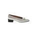 Salvatore Ferragamo Flats: Slip-on Chunky Heel Casual Ivory Shoes - Women's Size 6 1/2 - Almond Toe