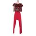 Wonder Nation Jumpsuit High Neck Short sleeves: Red Solid Jumpsuits - Women's Size 18