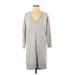 Express One Eleven Casual Dress - Sweater Dress: Gray Marled Dresses - Women's Size Small