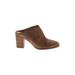 Via Spiga Mule/Clog: Slip On Stacked Heel Bohemian Brown Solid Shoes - Women's Size 12 - Almond Toe