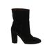 Alberto Fermani Boots: Slouch Chunky Heel Casual Black Solid Shoes - Women's Size 39 - Almond Toe