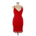 Lulus Cocktail Dress - Mini V-Neck Sleeveless: Red Solid Dresses - Women's Size X-Large