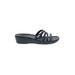 Crocs Sandals: Slip-on Wedge Casual Black Solid Shoes - Women's Size 8 - Open Toe