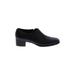 Munro American Flats: Slip-on Chunky Heel Work Black Print Shoes - Women's Size 7 1/2 - Almond Toe