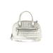 Tignanello Leather Satchel: Metallic Silver Solid Bags