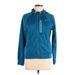 Fila Sport Zip Up Hoodie: Blue Solid Tops - Women's Size Large