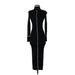 Zara Casual Dress - Midi Turtleneck Long sleeves: Black Solid Dresses - Women's Size Small