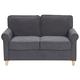 Velvet 2 Seater Sofa Dark Grey Upholstery Pocket Spring Seat Ronneby