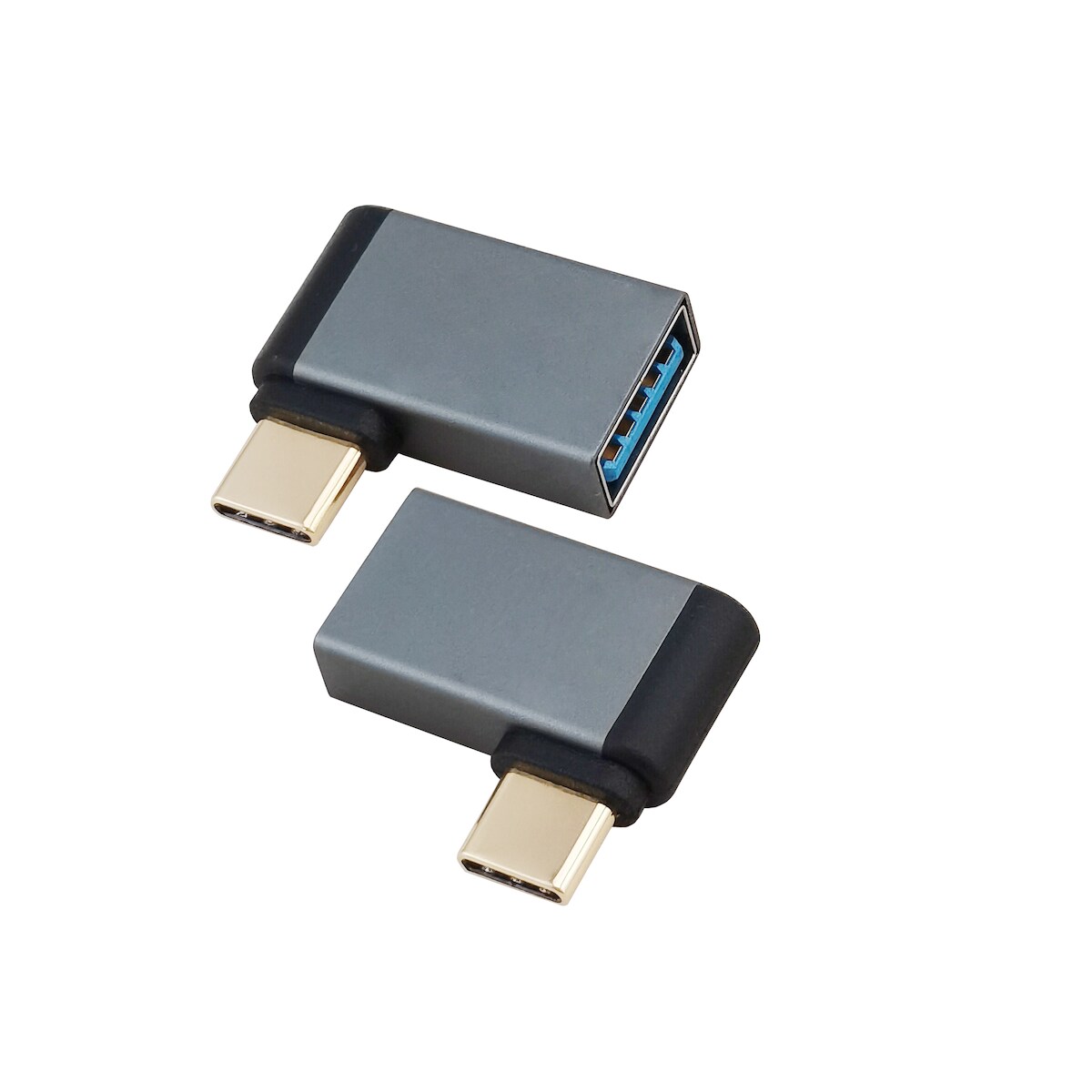 Helos Adapter OTG, USB 3.1 A Buchse/Type-C™ Stecker, gewinkelt, anthrazit Image