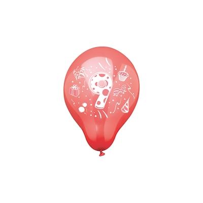 Papstar 72 Zahlenluftballons Ø 25 cm farbig sortiert 9