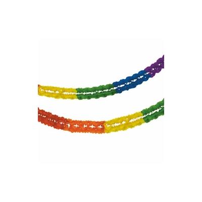 Papstar 5 Stück Papiergirlande (Großraum) Ø 16 cm · 10 m Rainbow schwer entflammbar