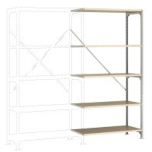 Mittelschweres Fachboden-Steckregal Anbauregal mit 5 Holzverbundböden, HxBxT = 2000 x 1000 x 800 mm Image