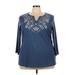 Karen Scott Sport Poncho: Blue Sweaters & Sweatshirts - Women's Size 3X