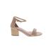 Amazon Essentials Heels: Tan Print Shoes - Women's Size 11 1/2 - Open Toe