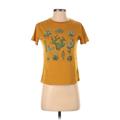 Fifth Sun Short Sleeve T-Shirt: Gold Print Tops - Women's Size X-Small