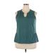 Sonoma Goods for Life Sleeveless T-Shirt: Teal Tops - Women's Size 2X-Large