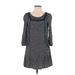 Holding Horses Casual Dress - Sweater Dress: Gray Tweed Dresses - Women's Size 4