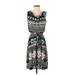 En Focus Studio Casual Dress: Black Aztec or Tribal Print Dresses - Women's Size 4 Petite