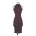 Love Ari Casual Dress - Bodycon: Burgundy Stripes Dresses - Women's Size Small