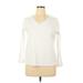 Talbots Outlet Long Sleeve T-Shirt: Ivory Tops - Women's Size 1X