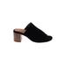 Gentle Souls Heels: Slide Stacked Heel Casual Black Print Shoes - Women's Size 6 - Open Toe