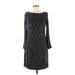 Eliza J Cocktail Dress - Sweater Dress: Black Marled Dresses - Women's Size 6